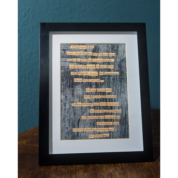 Gedichtprint 'unruhe'