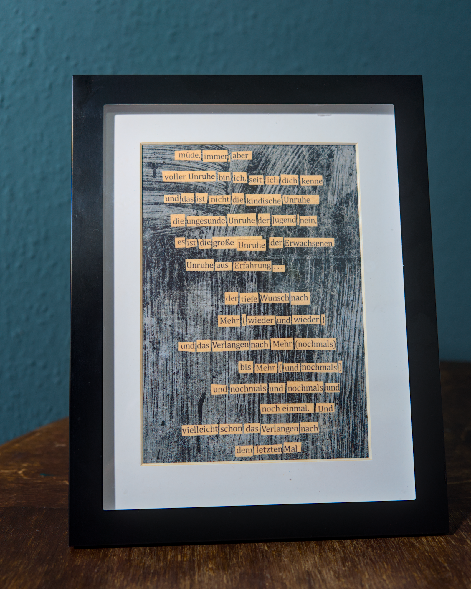 Gedichtprint 'unruhe'