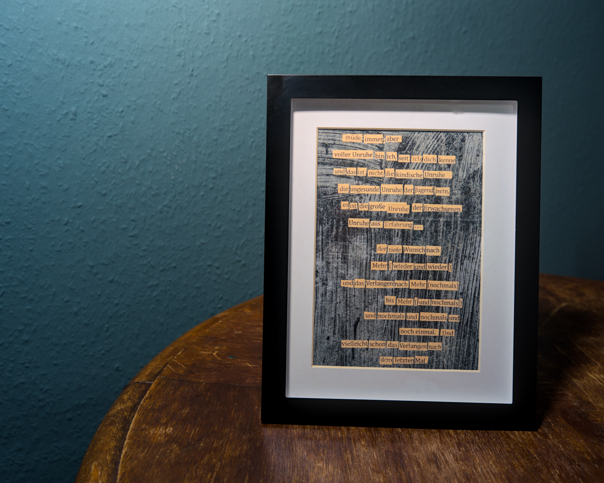 Gedichtprint 'unruhe' – Bild 2